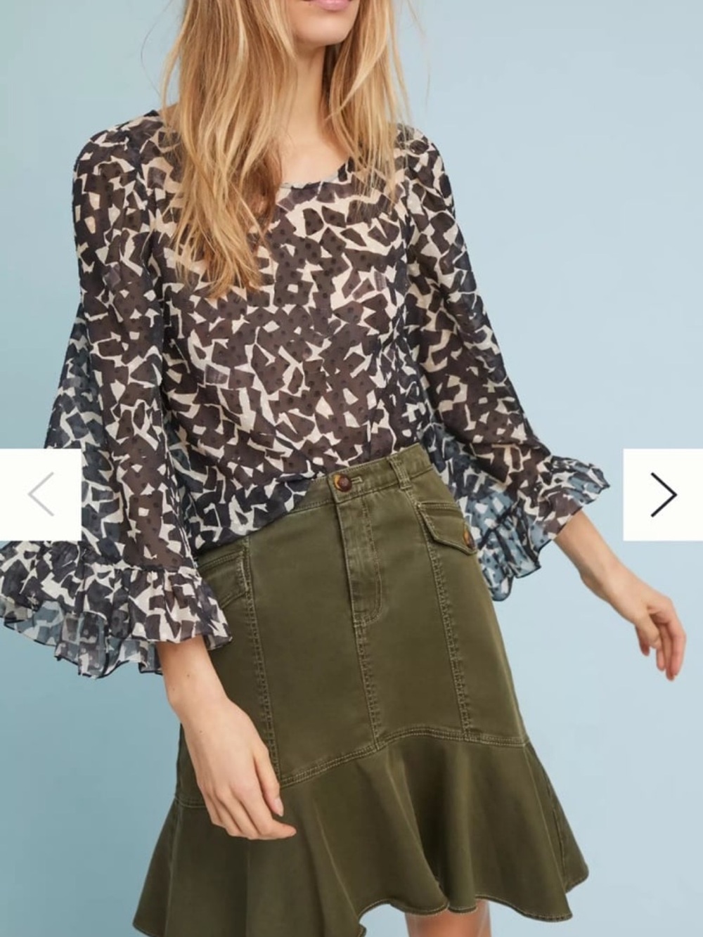 NWT Anthropologie Maeve Utility Flounced Skirt size 0